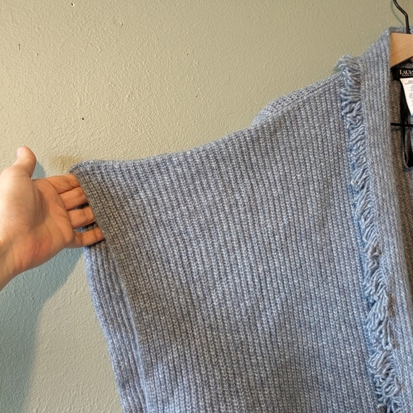 LRL Fringe Knit Kimono Wrap Poncho - Picture 4 of 9